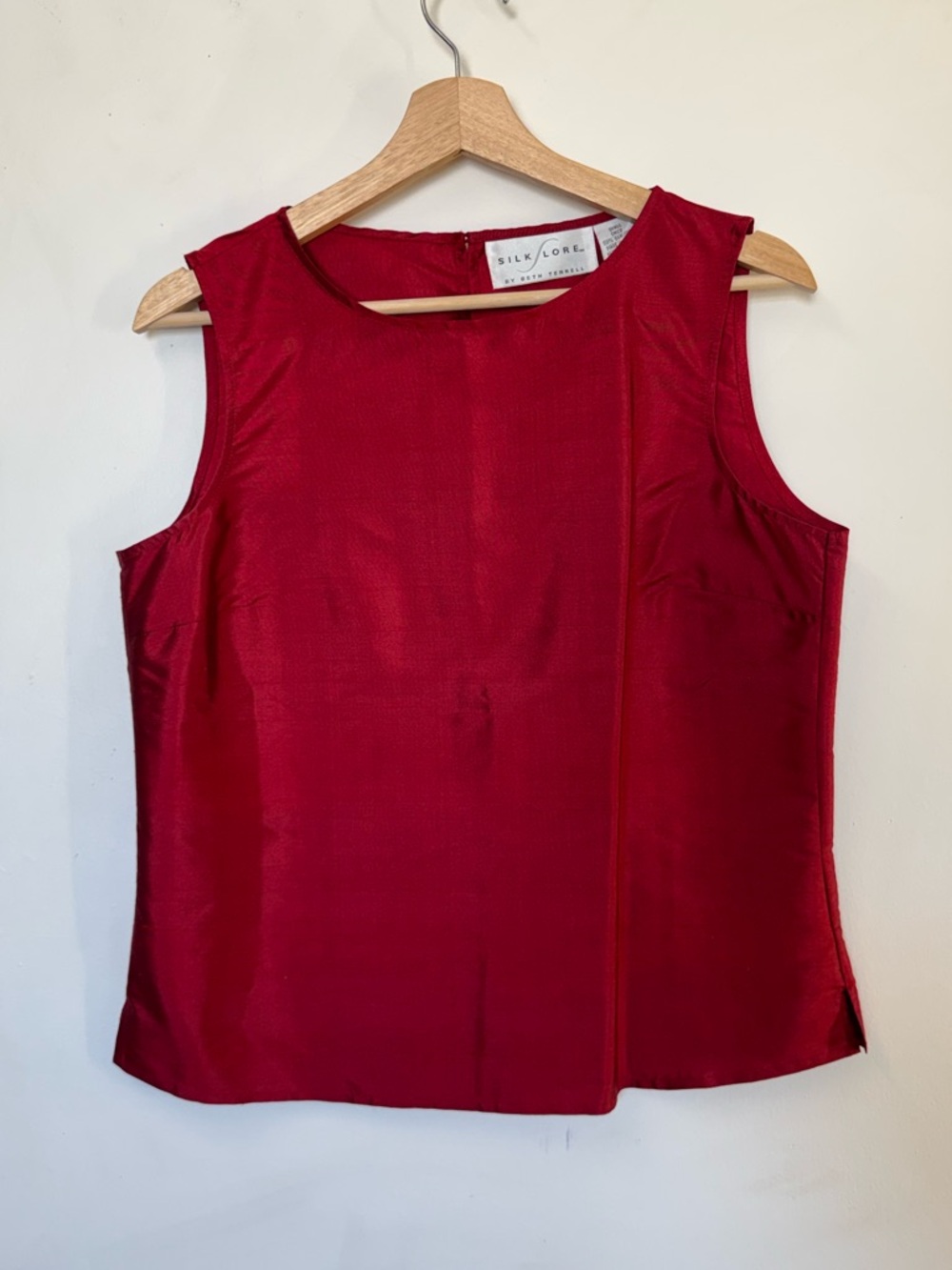 Red Silk Sleeveless Camisole